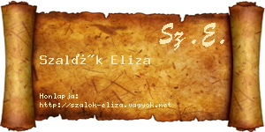 Szalók Eliza névjegykártya